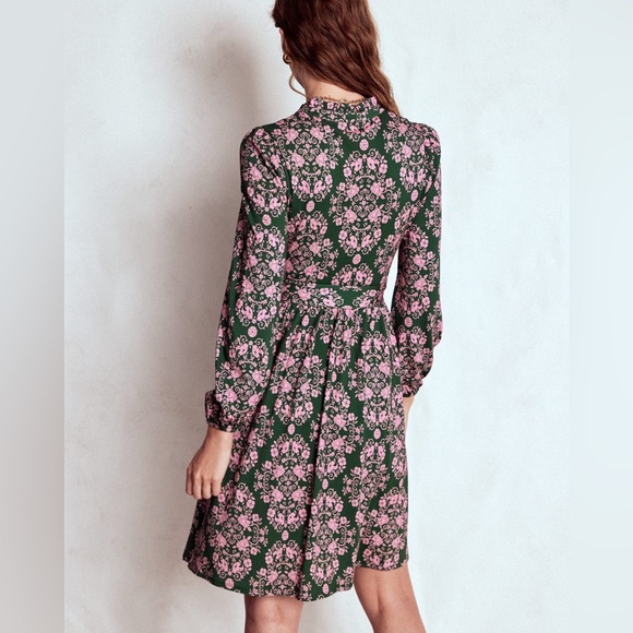 Boden Willow Ruffle Neck Shirt Dress - Picture 3 of 9